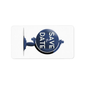 Save The Date Vintage Globe Label