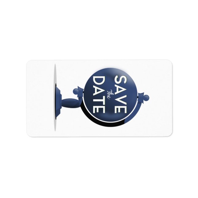 Save The Date Vintage Globe Label (Front)