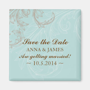 Save the date ~Vintage Leaf 1 Magnet
