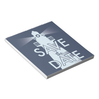 Save The Date Vintage Lighthouse Notepad