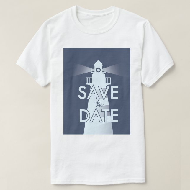 Save The Date Vintage Lighthouse T-Shirt (Design Front)