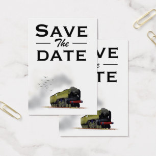 Save the Date vintage Locomotive invitation