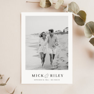 Save The Date Vintage minimaliste Mariage texte et photo