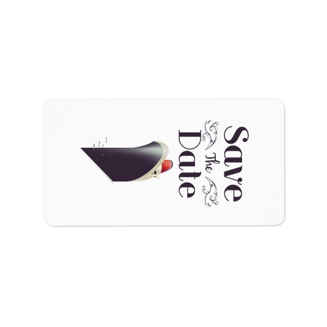 Save the Date Vintage Nautical invite Label (Front)