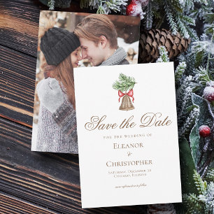 Save The Date Vintage Noël Bell Photo de vacances
