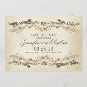 Save The Date vintage shabby old enregistrer la conception de la