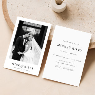 Save The Date Vintage simple Mariage texte et photo