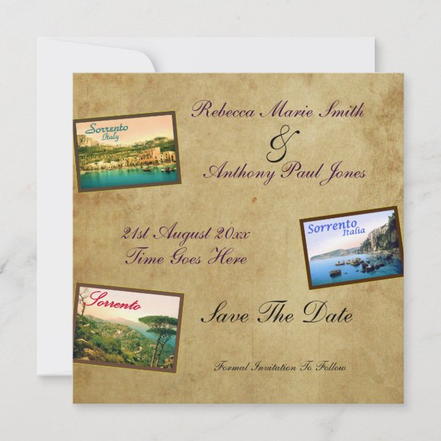 Save The Date ~ Vintage Sorrento (Front)