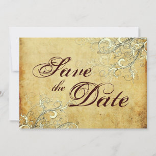 Save The Date Vintage + Swirls à vanille Enregistrer la date