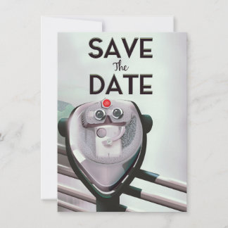 Save The Date Vintage telescope viewer Invitation