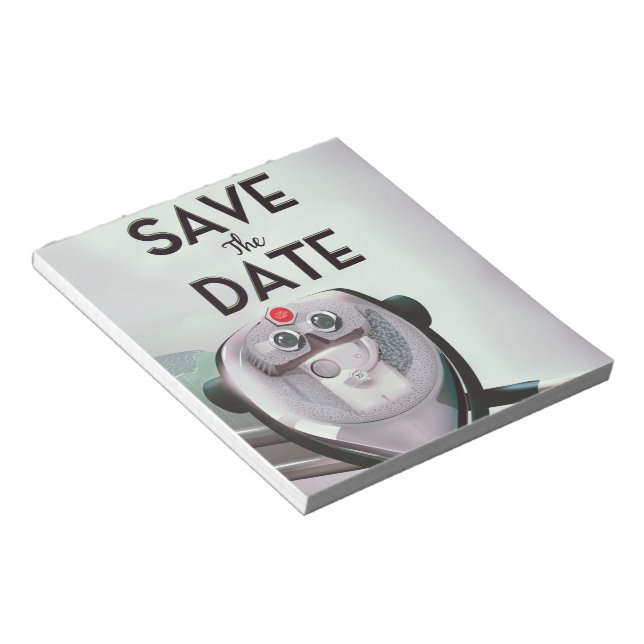 Save The Date Vintage telescope viewer Notepad (Angled)