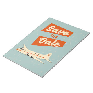 Save the Date vintage travel poster Notepad