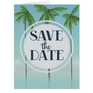 Save The Date Vintage Tropical Palms