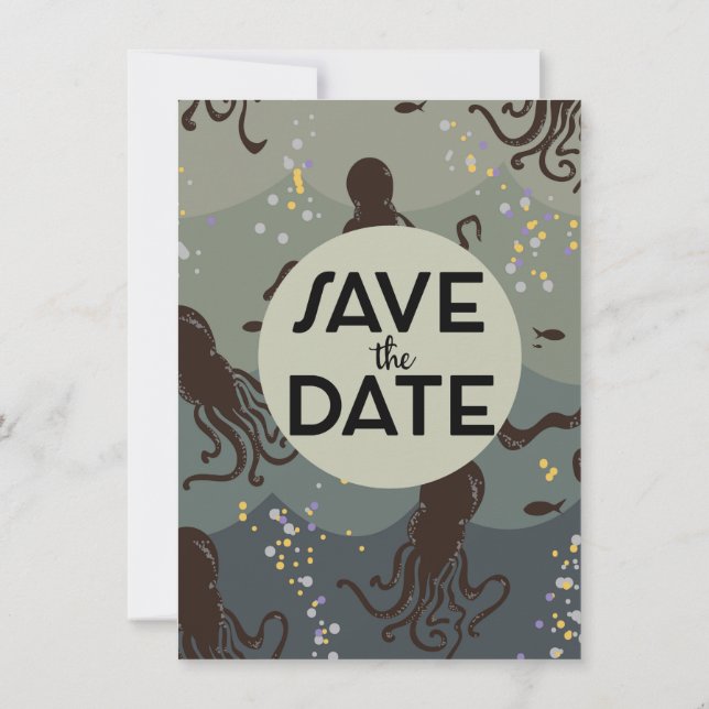 Save the Date Vintage Underwater Invitation (Back)