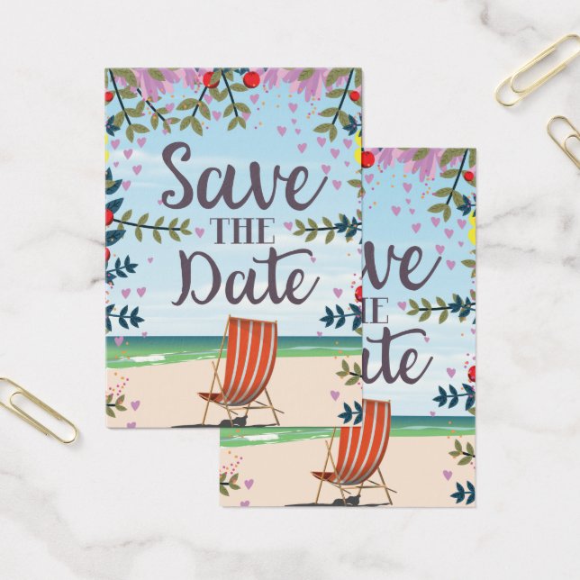 Save The Date Vintage Vintage Beach and Deckchair (Office)