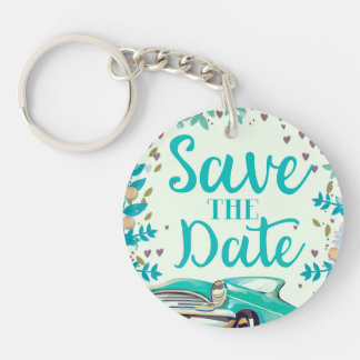 Save The Date Vintage Vintage Classic Car. Keychain