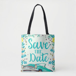 Save The Date Vintage Vintage Classic Car. Tote Bag