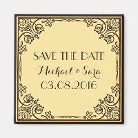 Save The Date Vintage Wedding Magnet