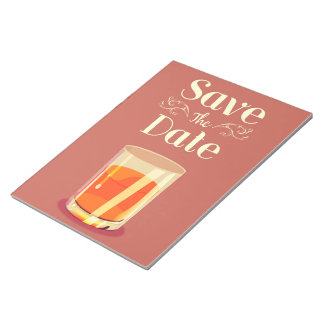 Save The Date Vintage Whiskey Drink Notepad