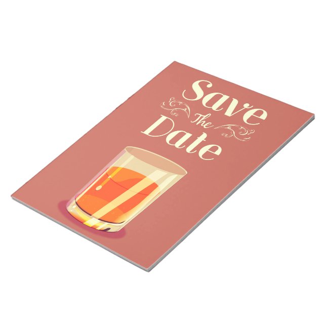 Save The Date Vintage Whiskey Drink Notepad (Angled)