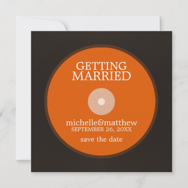Save The Date Vinyl Record Wedding Enregistrer la Date (Devant)