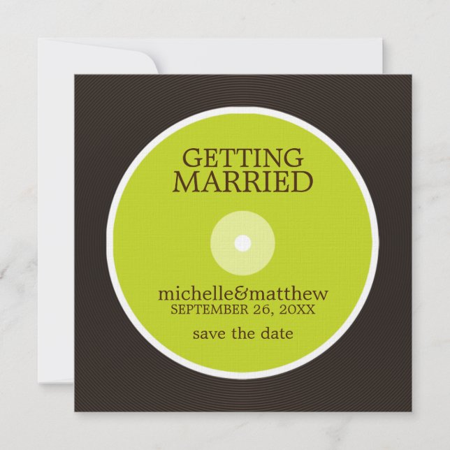 Save The Date Vinyl Record Wedding Enregistrer la Date (Devant)