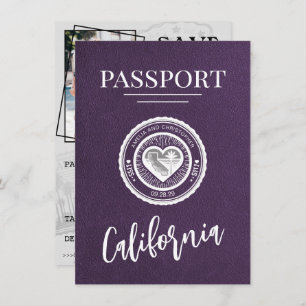 Save The Date Violet California Passport Enregistrer La Date