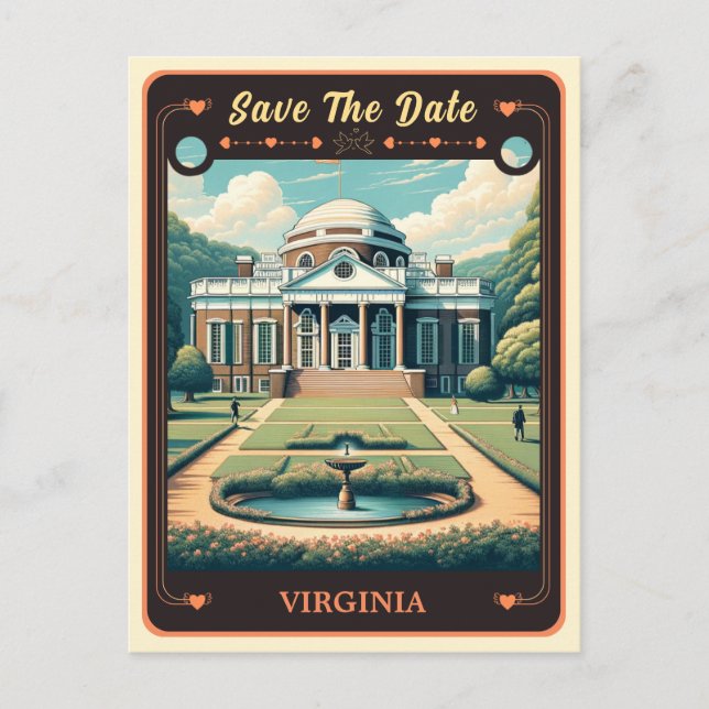 Save the date | Virginia Invitation Carte postale (Devant)