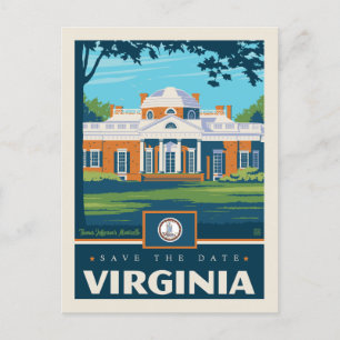 Save the Date   Virginia Invitation Postcard