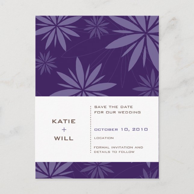 SAVE THE DATE :: vitality purple Announcement Postcard (Front)