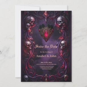 Save The Date Vœux au-delà du Voile – Art de mariage gothique 