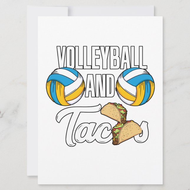 Save The Date Volley-ball Et Tacos Fast Food Sports Cadeau (Devant)
