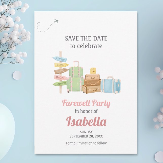 Save The Date Voyage de fête d'adieu en cours (Créateur téléchargé)