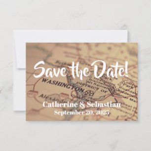 Save The Date Washington, D.C. Vintage Map