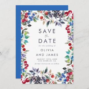 Save The Date Watercolor Berry Mariage été