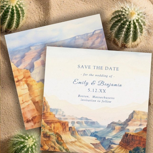Save The Date Watercolor Canyon Desert Mariage du parc national  (Créateur téléchargé)