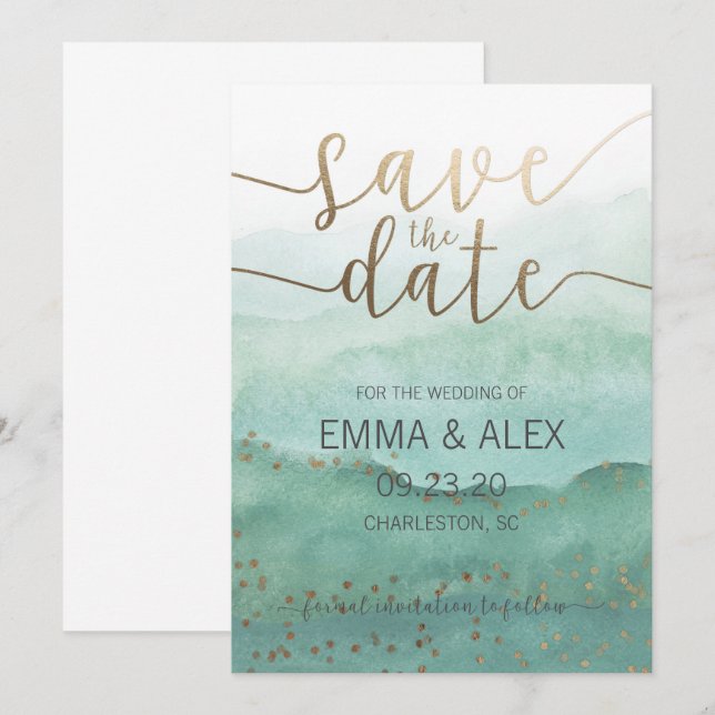 Save the Date Watercolor Invitation (Front/Back)