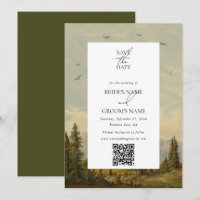 Watercolor Pine Tree Forest Mounts Mariage