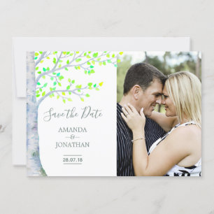 Save The Date Watercolor Spring Birch Tree Wedding Enregistrer l