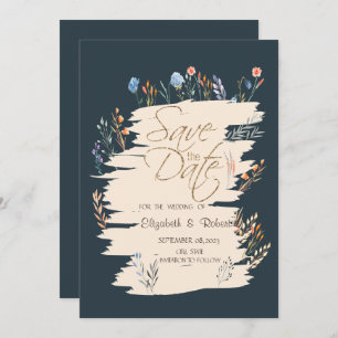 Save The Date Watercolor Spring Fleur sauvage Meadow Enregistrer