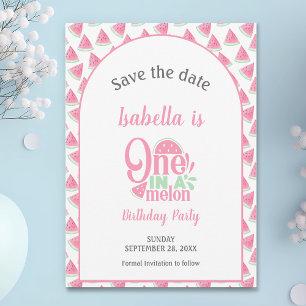 Save The Date Watermelon One Dans Un Melon Sweet Little Girl