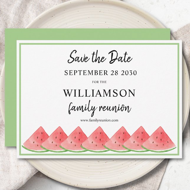 Save The Date Watermelon Summer Family Reunion  Invitation (Creator Uploaded)