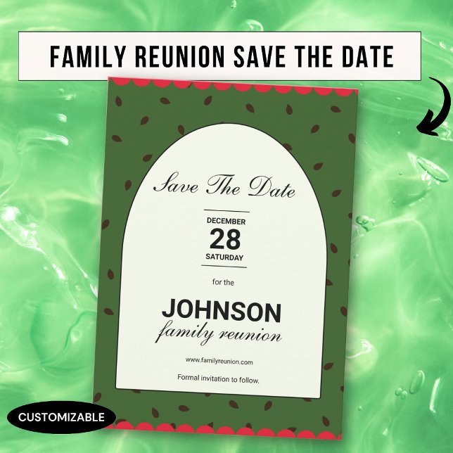 Save The Date Watermelon Thème Famille Réunion Rouge Vert (Créateur téléchargé)