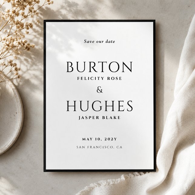 Save the Date | Wedding Announcement 5x7 Card (Bold wedding announcement cards with timeless styling and your custom event details)
