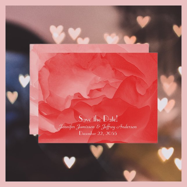 Save the Date Wedding Announcement Coral Pink Postcard (Creator Uploaded)