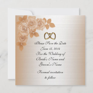 Save the date Wedding announcement elegant roses
