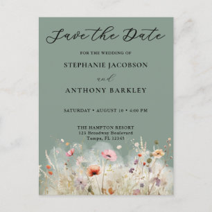 Save the Date Wedding Announcement Postcard