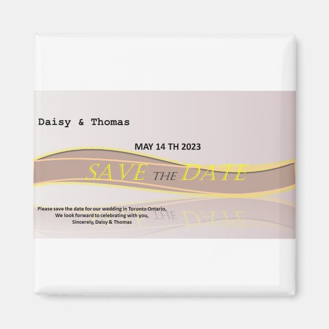Save the date wedding anouncement  magnet (Front)