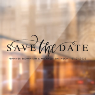 Save the date wedding car window cling