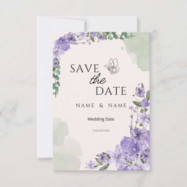 Save the Date Wedding Card (Devant)